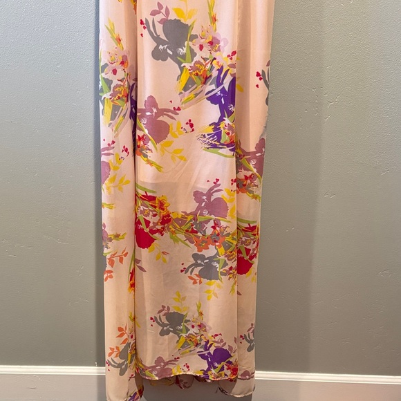 W118 by Walter Baker Blush Pink Abstract Floral Maxi Slip Full Length Flow Dress - Picture 5 of 16